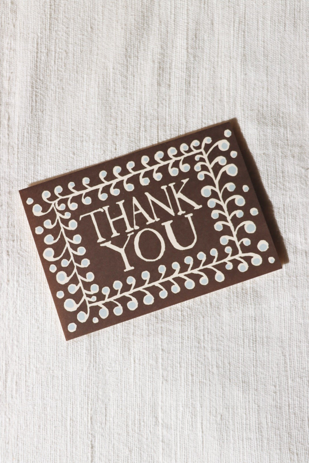 Thank You Card Coffee & Sky Blue