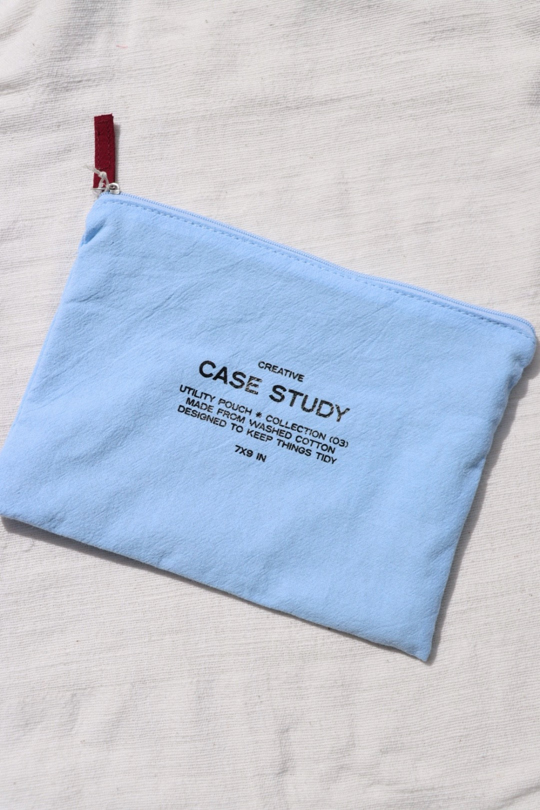 Washed Cotton Zipper Pouch: Robin&