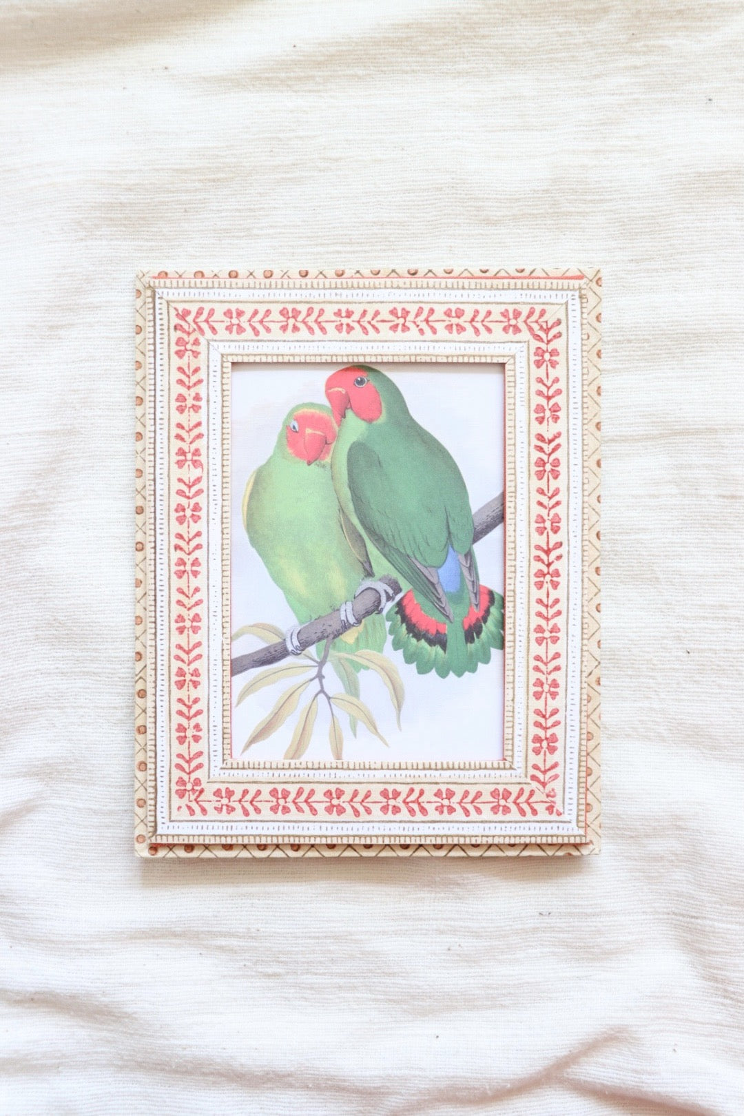 Picture Frame, Floral Stripe Ochre