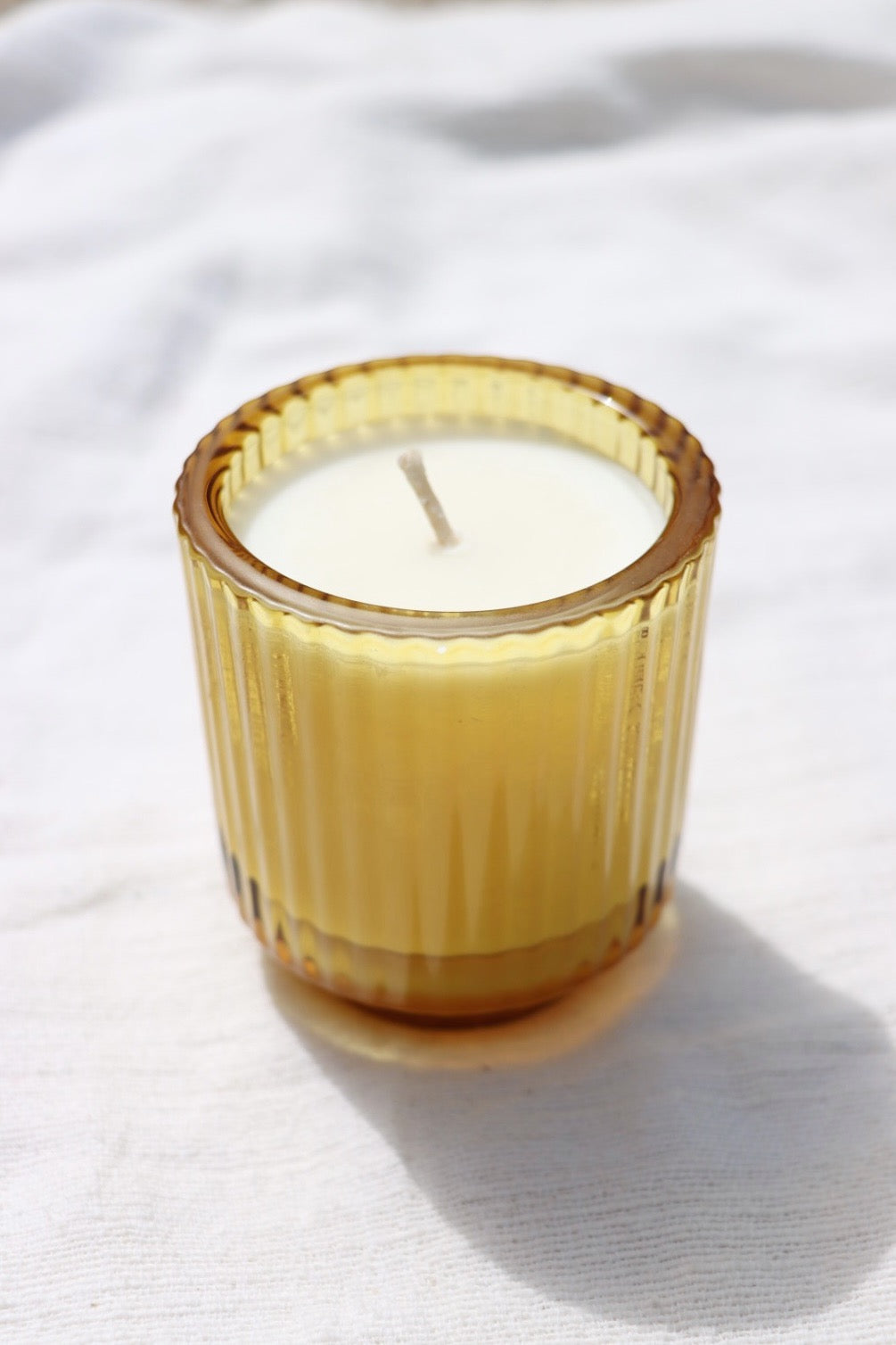 Hinoki Sesame Candle: Fluted Glass Elsewhere