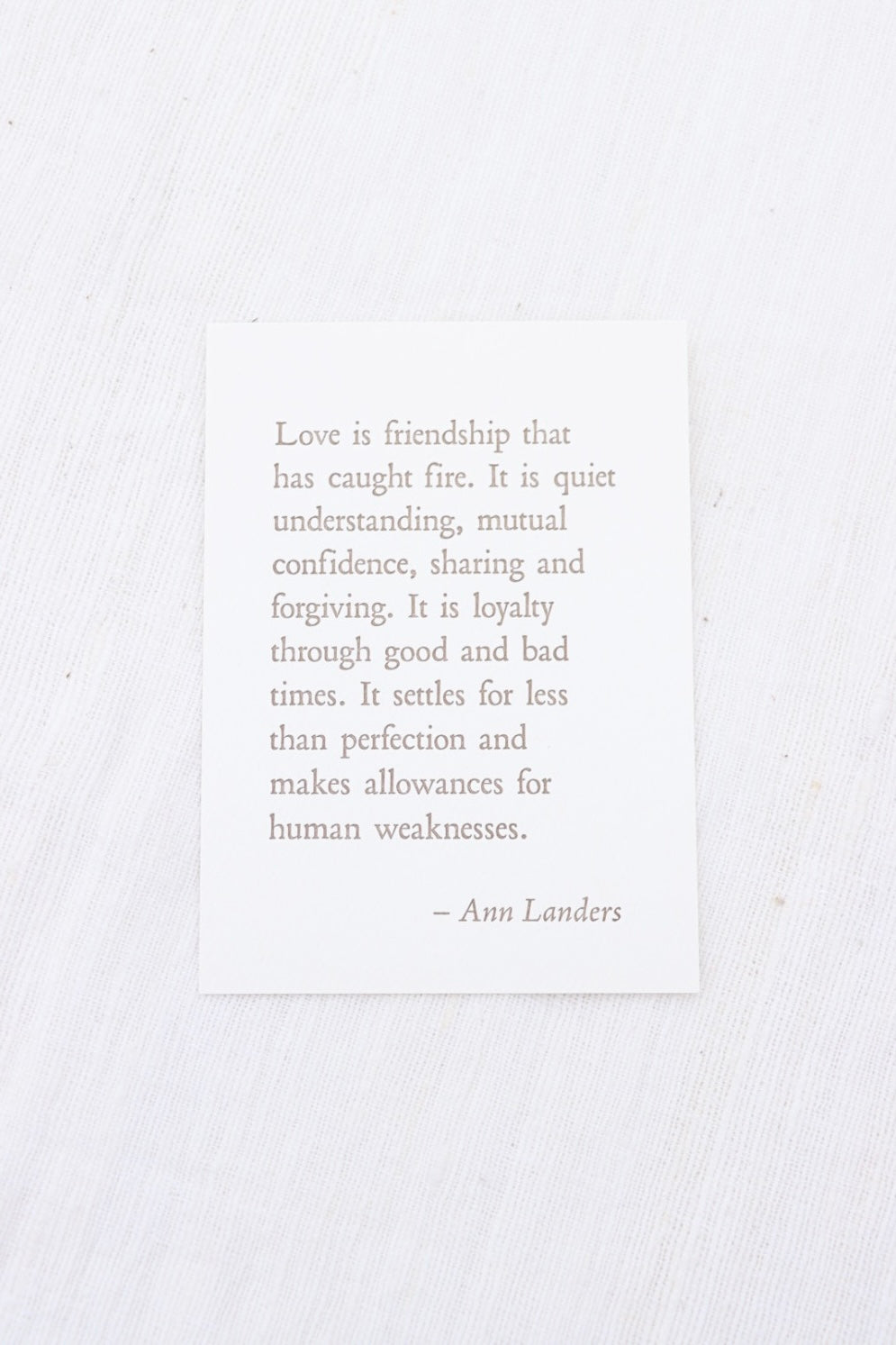 Ann Landers Love Card