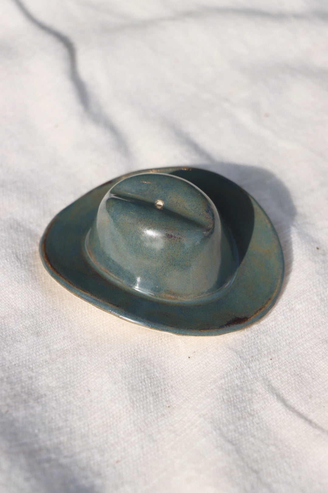 Ceramic Cowboy Hat Incense Burner