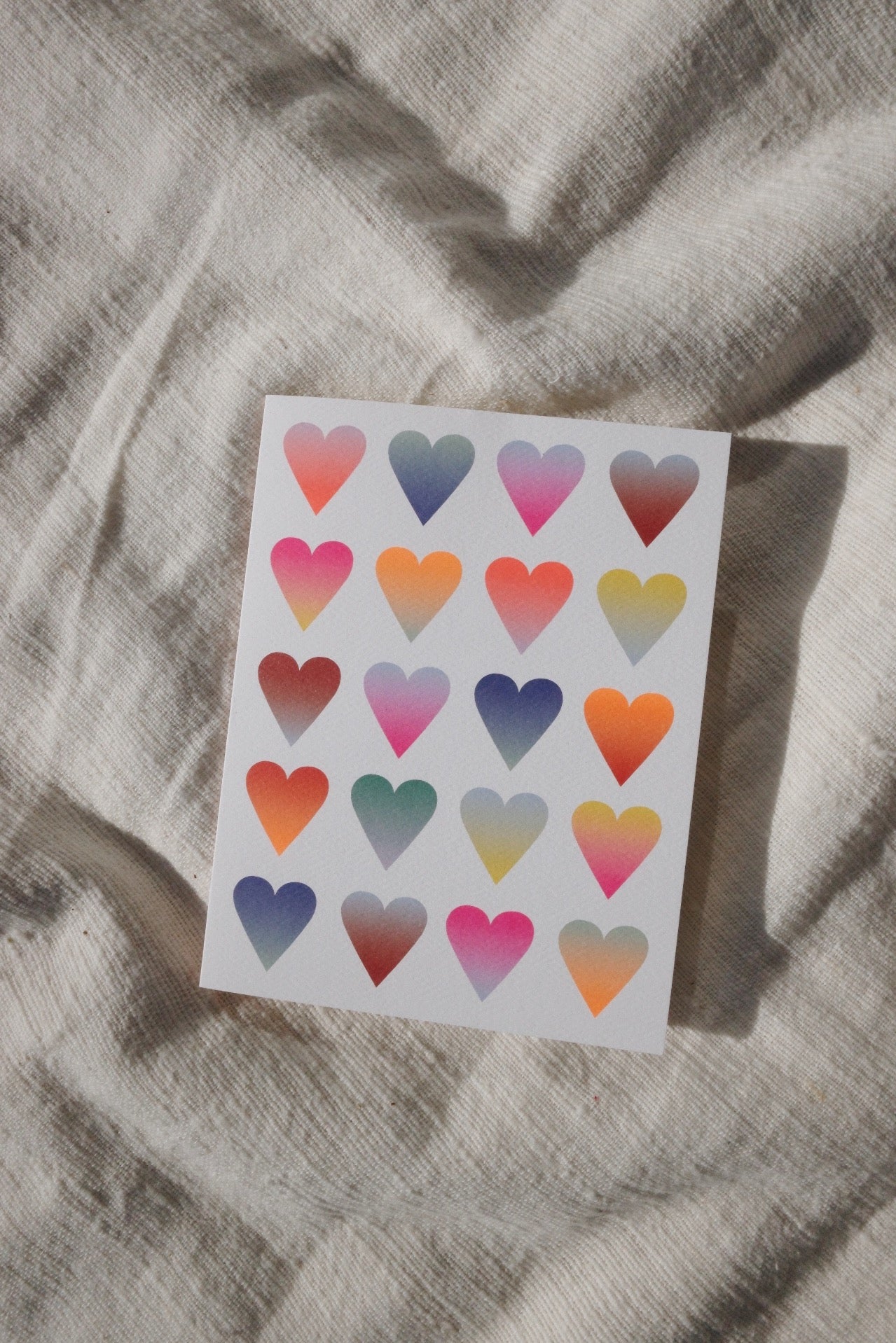 Neon Gradient Hearts Card