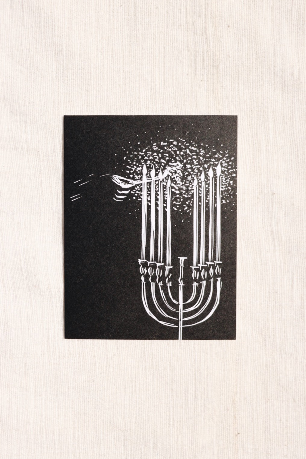 Black & White Menorah Card