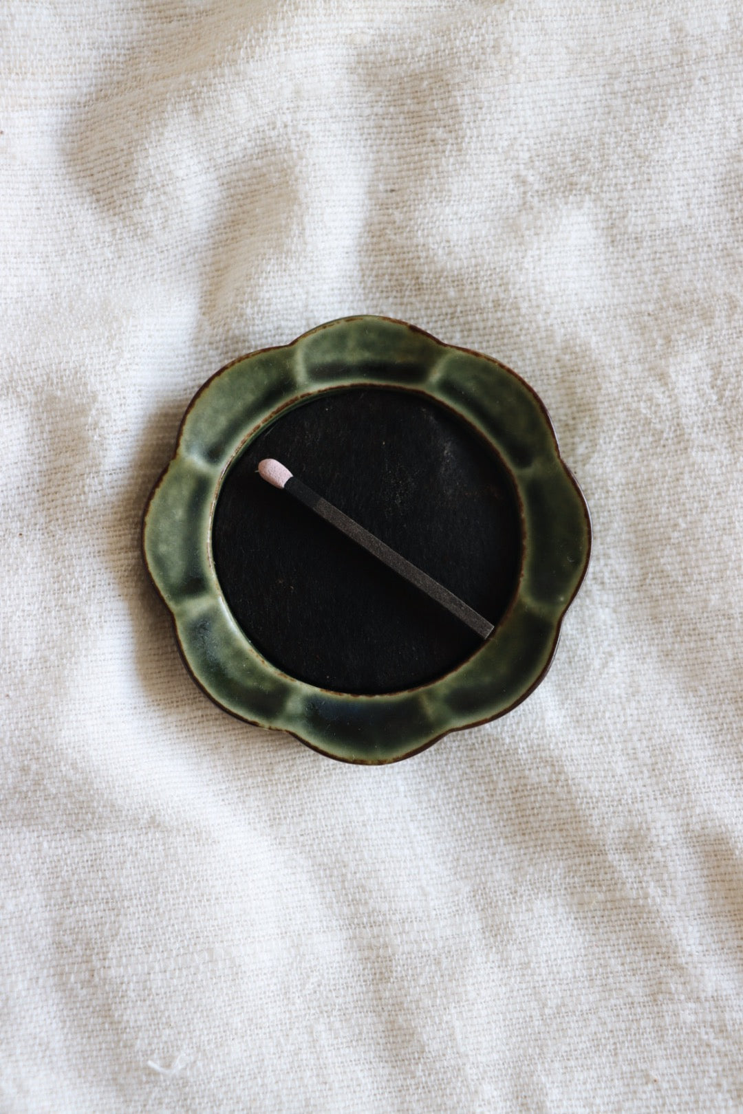 Seto Hibi Incense Tray, Green