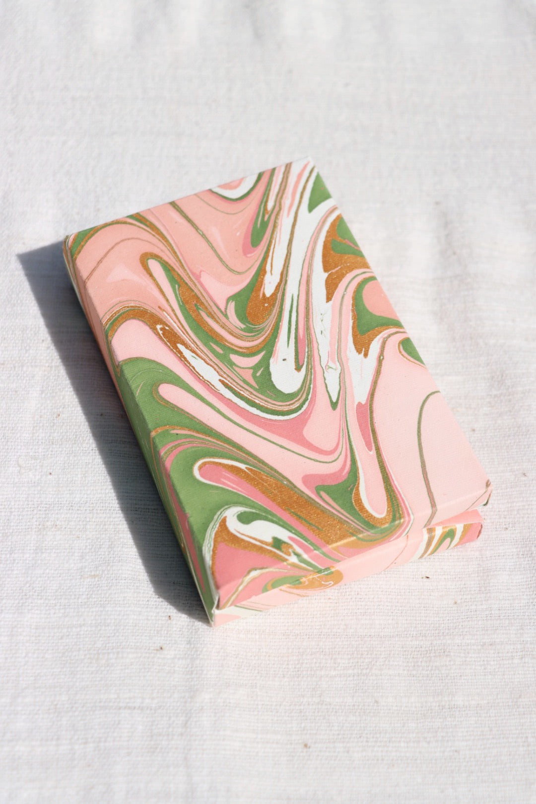 Hand Marbled Notecard Set, Peony Bloom