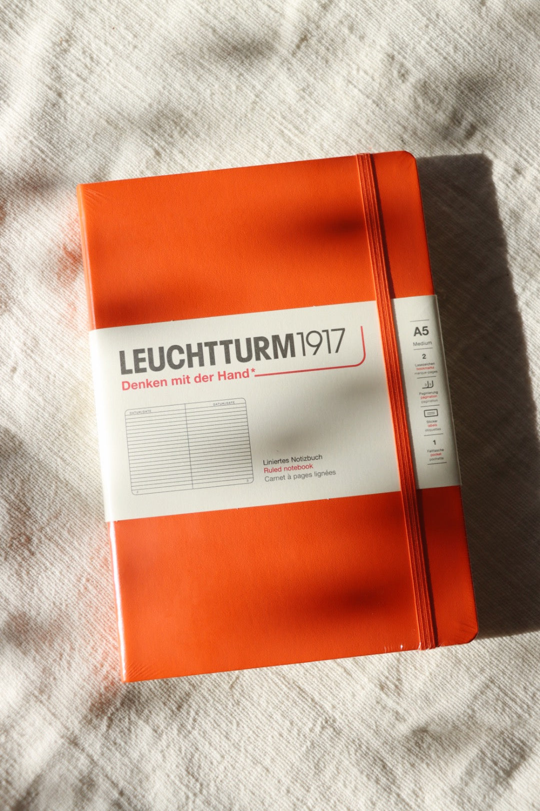 Leuchtturm1917 A5 Notebook, Ruled Pumpkin