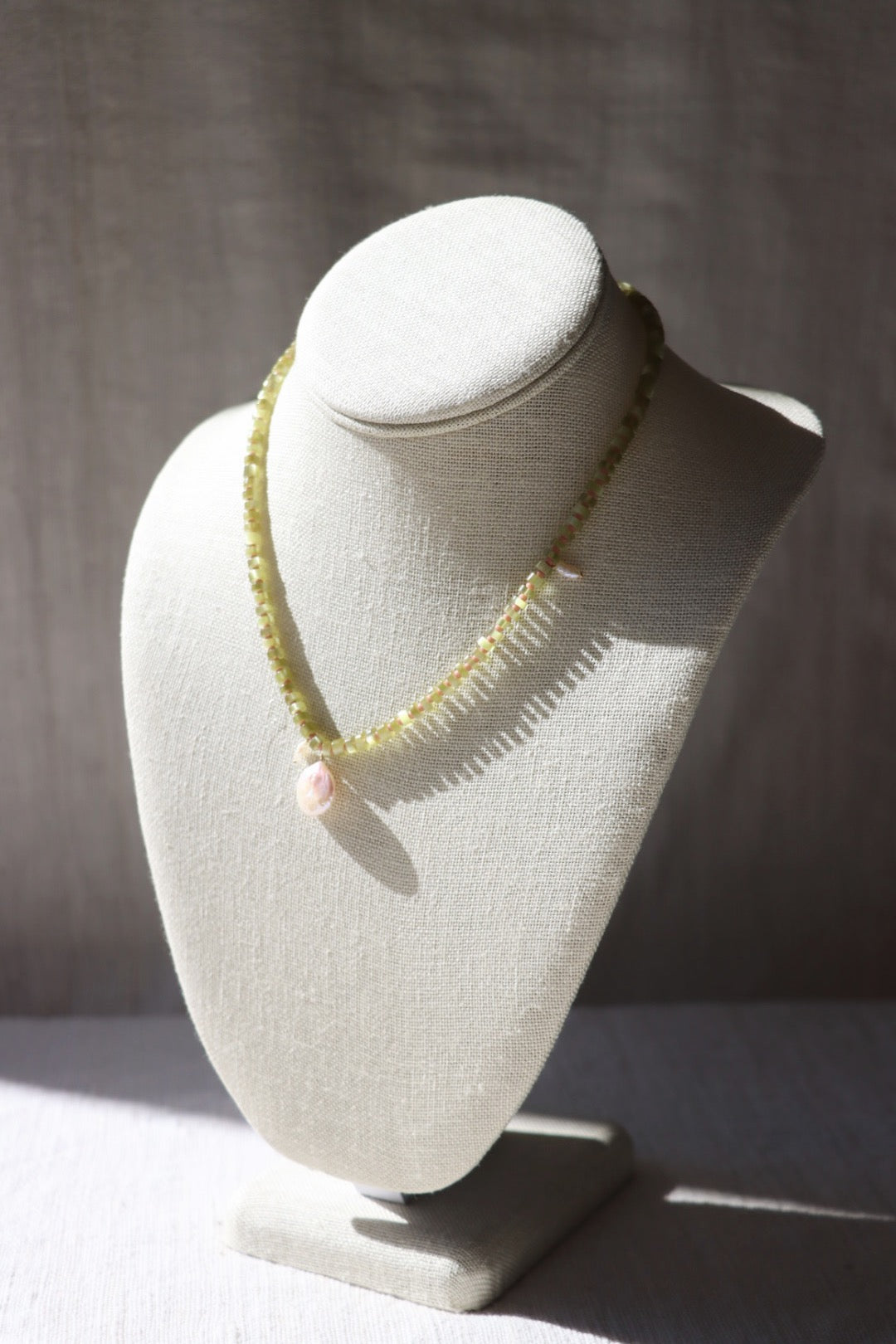 Galileo Galilei Necklace, Olive & Pink Terra Cotta