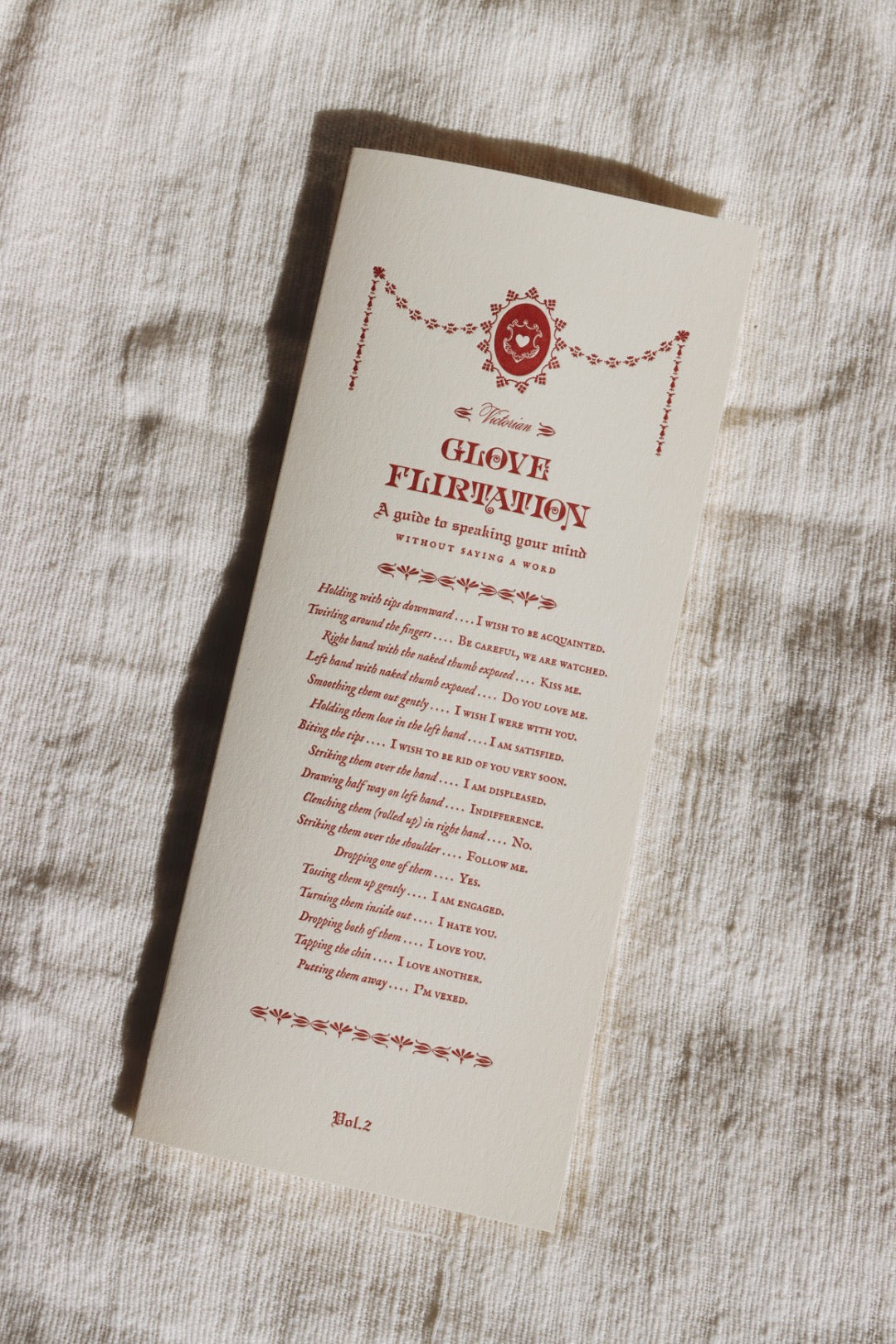 Glove Flirtation Card