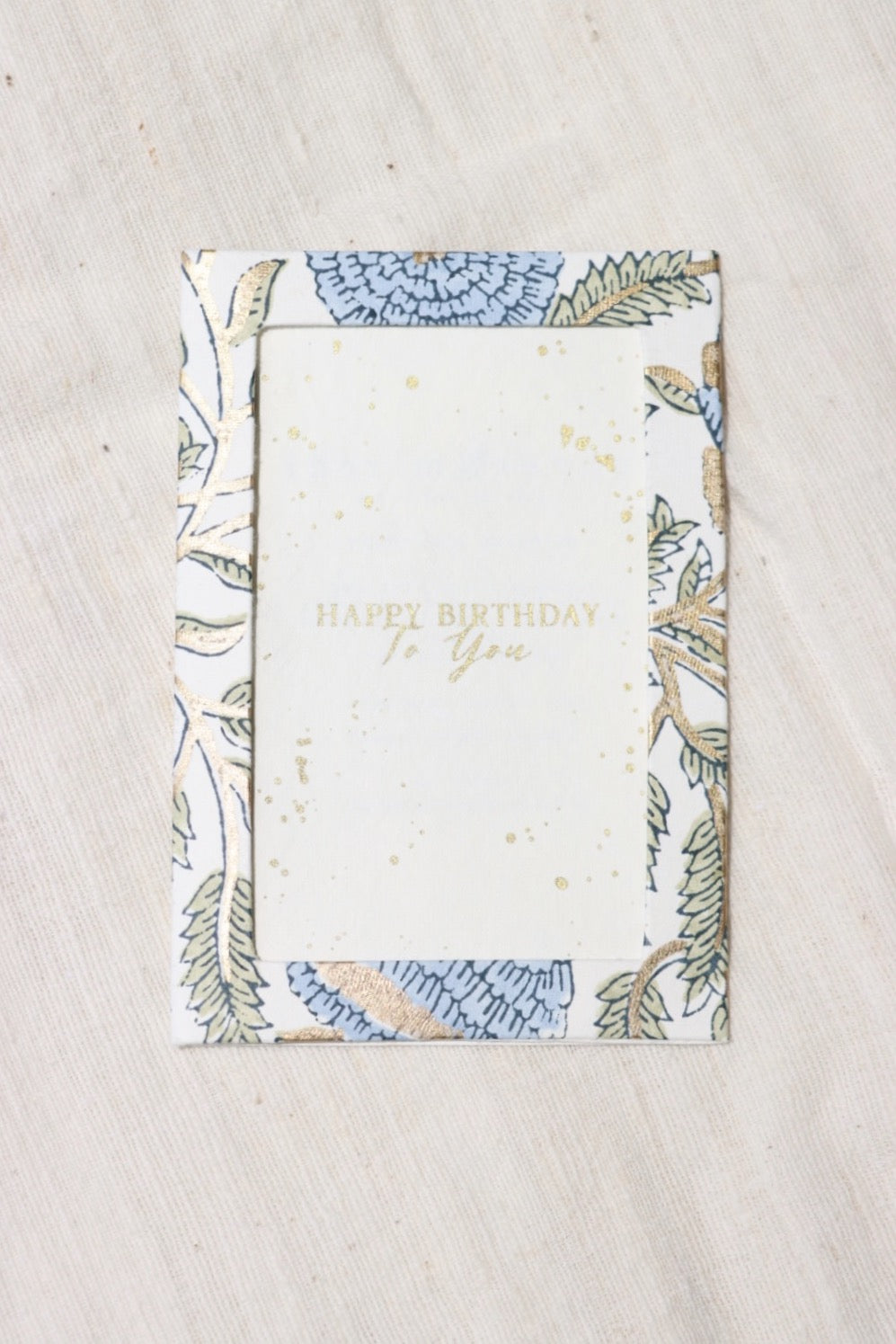 Keepsake Frame Greeting Card, Blue Stone Marigold Glitz