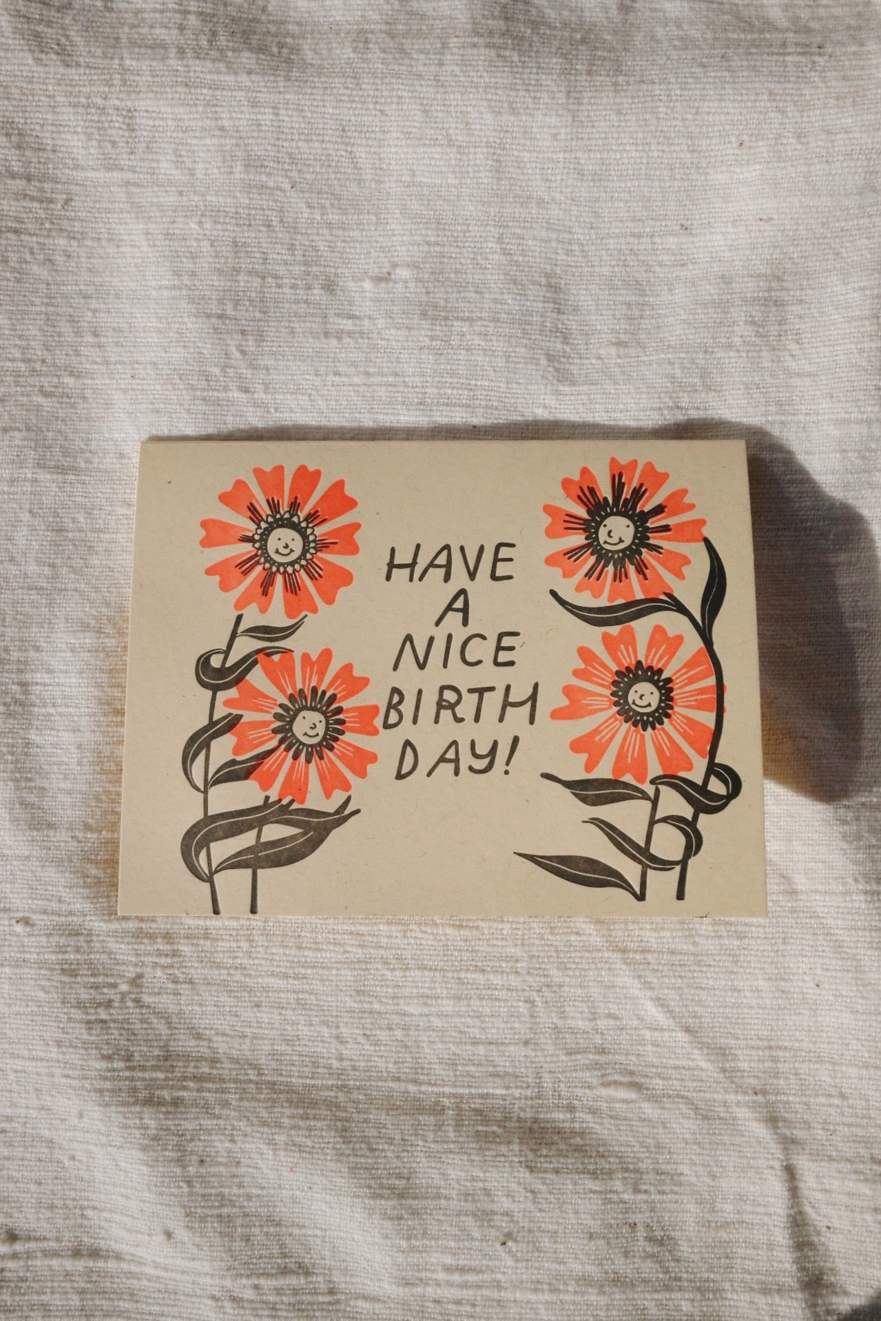 Card with floral design and &
