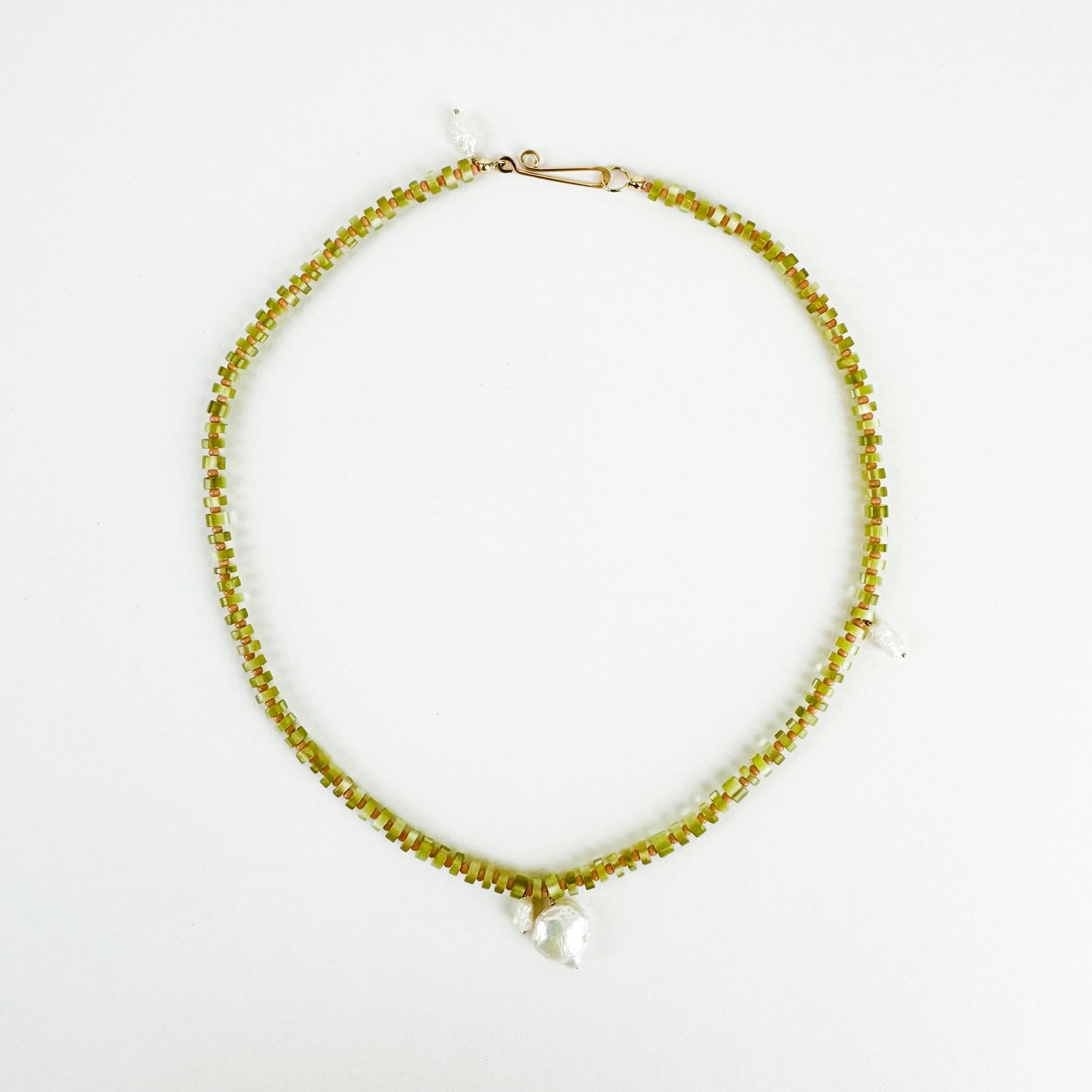 Galileo Galilei Necklace, Olive & Pink Terra Cotta