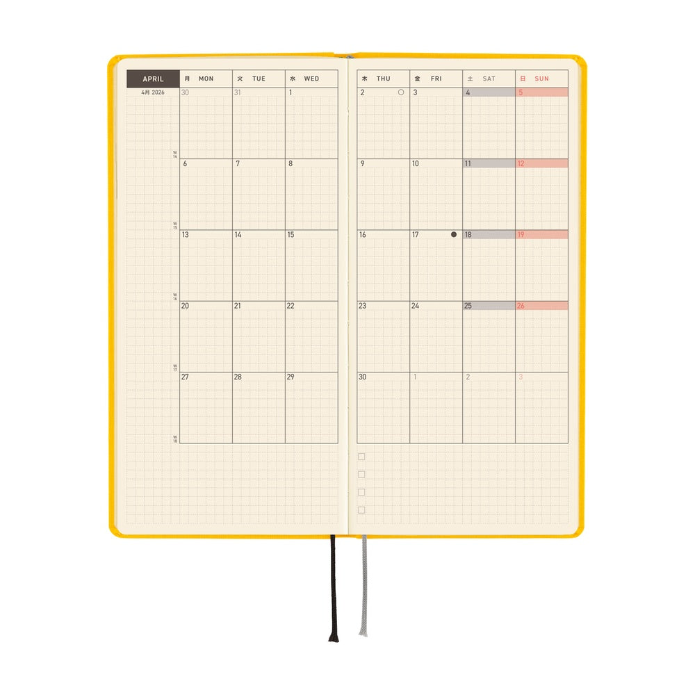 2026 Hobonichi Techo Weeks, Full Moon Yellow