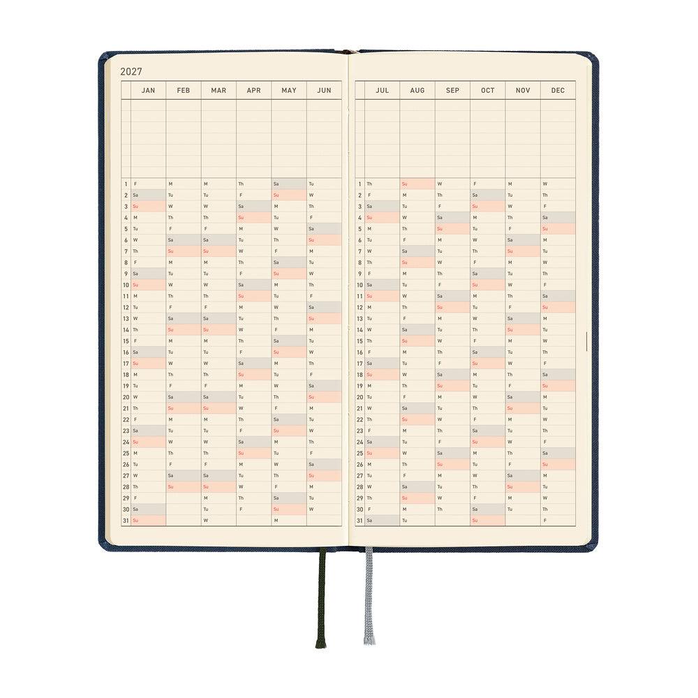 Hobonichi Techo 2027 Weeks Colors: Midnight Blue