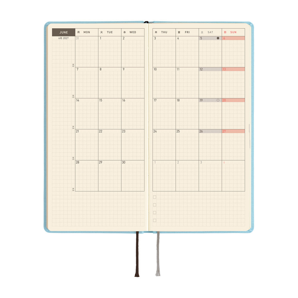 Hobonichi Techo 2027 Weeks Colors: Sea Glass