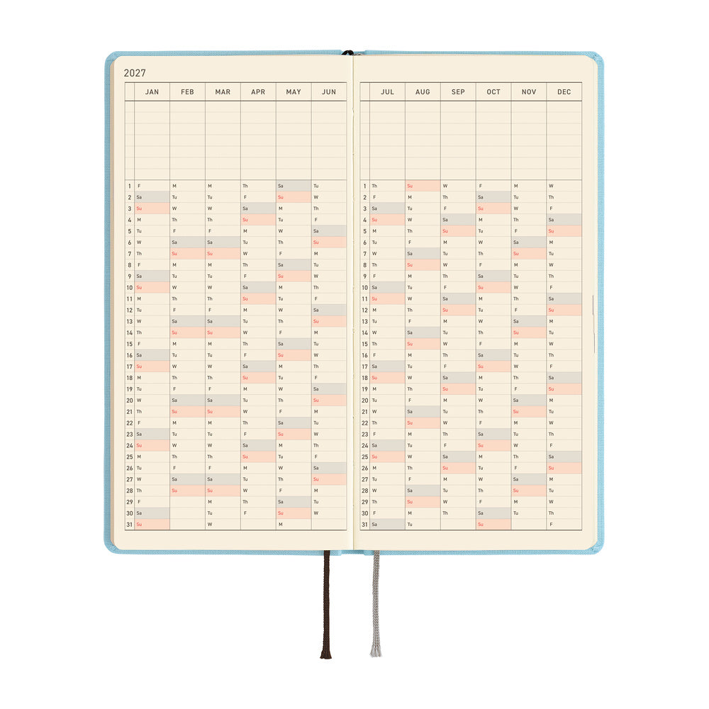 Hobonichi Techo 2027 Weeks Colors: Sea Glass