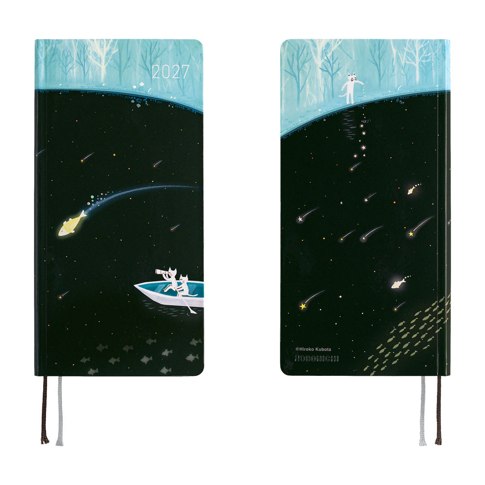 Hobonichi Techo 2027 Weeks Hiroko Kubota: Meteor Shower in the Light Blue Forest