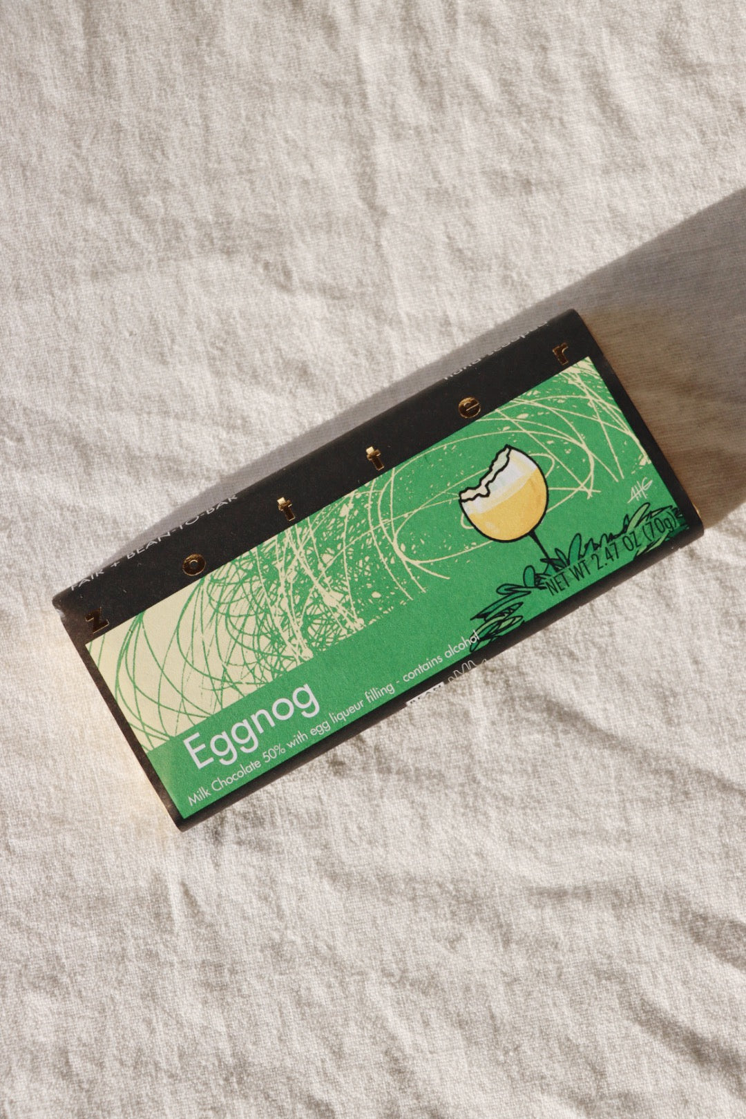 Eggnog Hand-Scooped Chocolate Bar