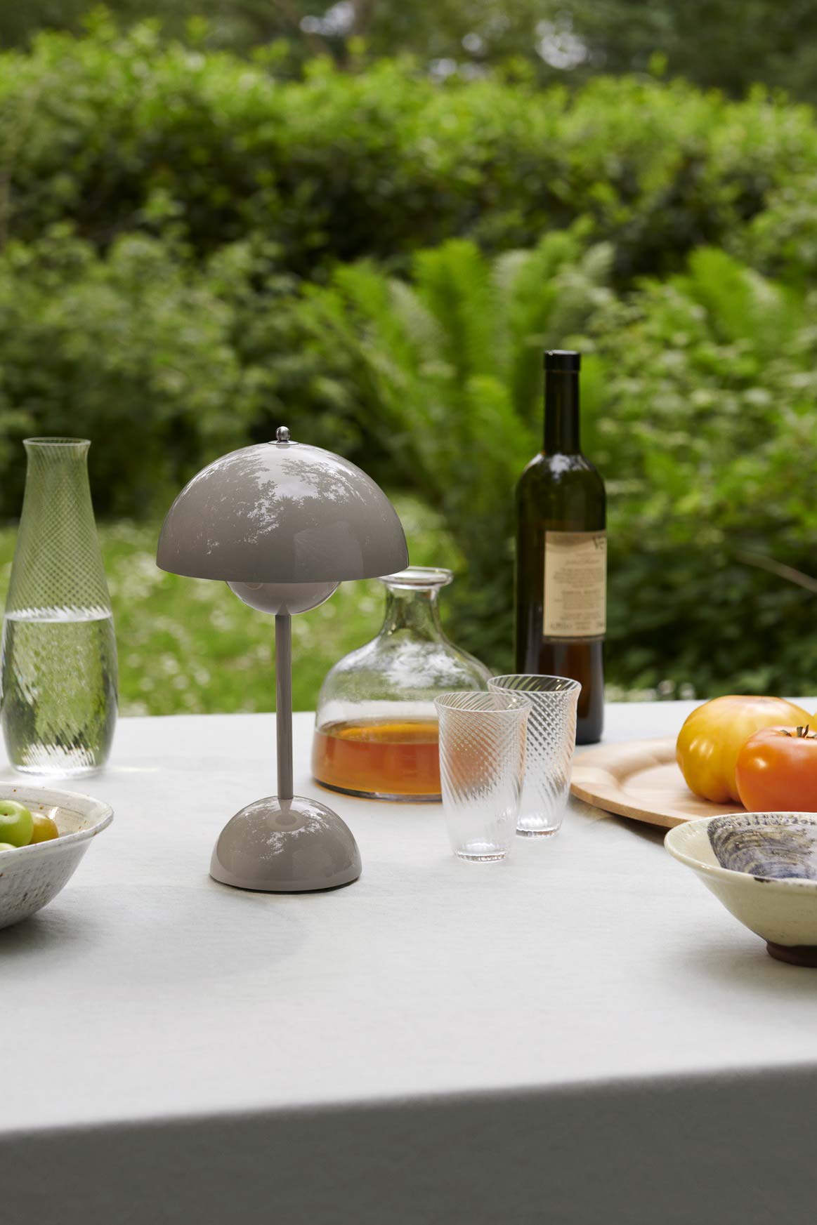 Flowerpot Portable Table Lamp, Grey Beige