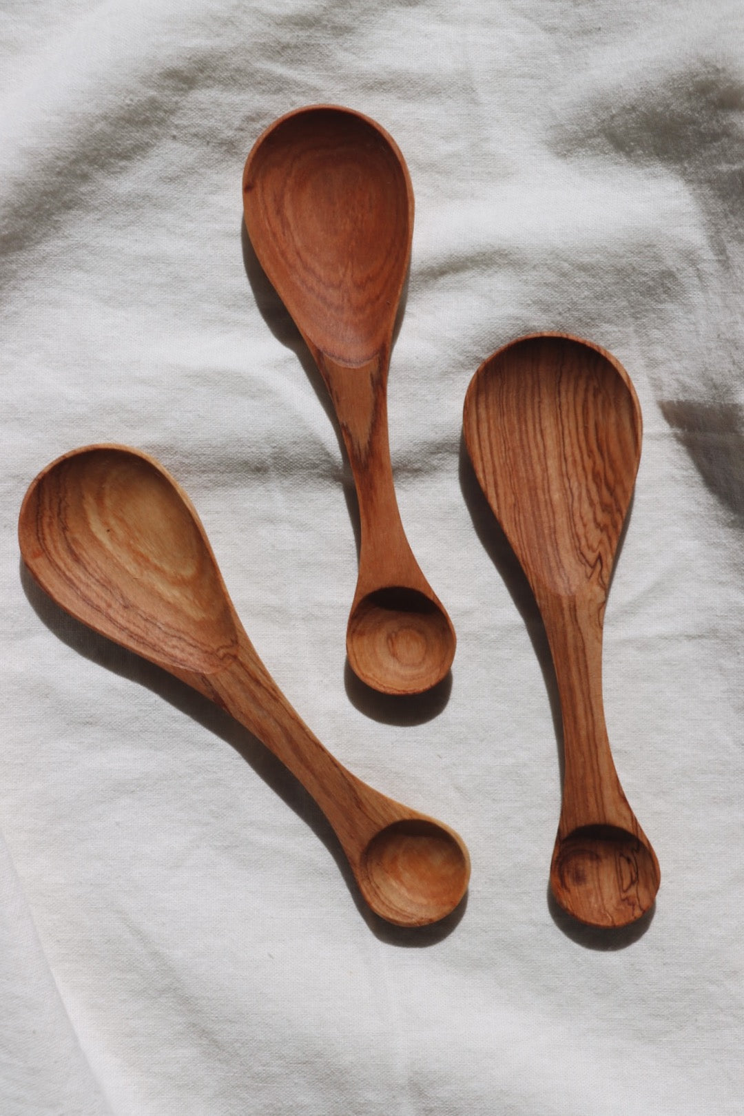 Engraved Olive Wood Spoons Round – Set of 2