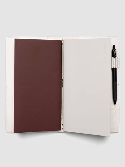 Leather Travel Notebook Cover: Bordeaux