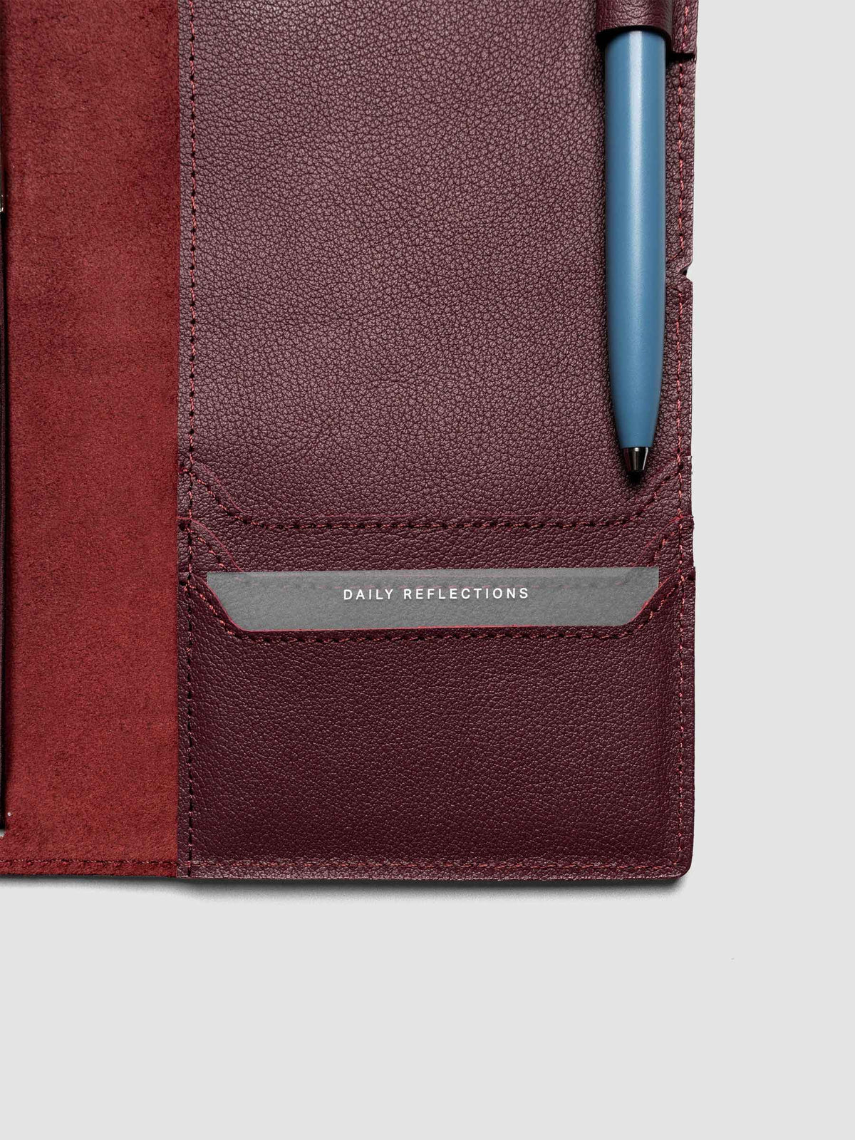 Leather Travel Notebook Cover: Bordeaux