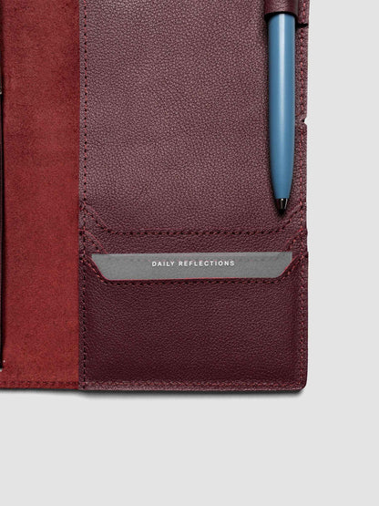 Leather Travel Notebook Cover: Bordeaux