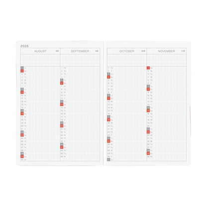 2026 Hobonichi Techo A6 Paper Series Black Gingham Planner