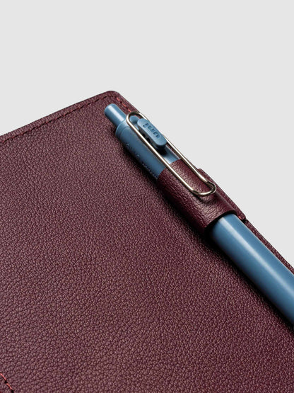 Leather Travel Notebook Cover: Bordeaux