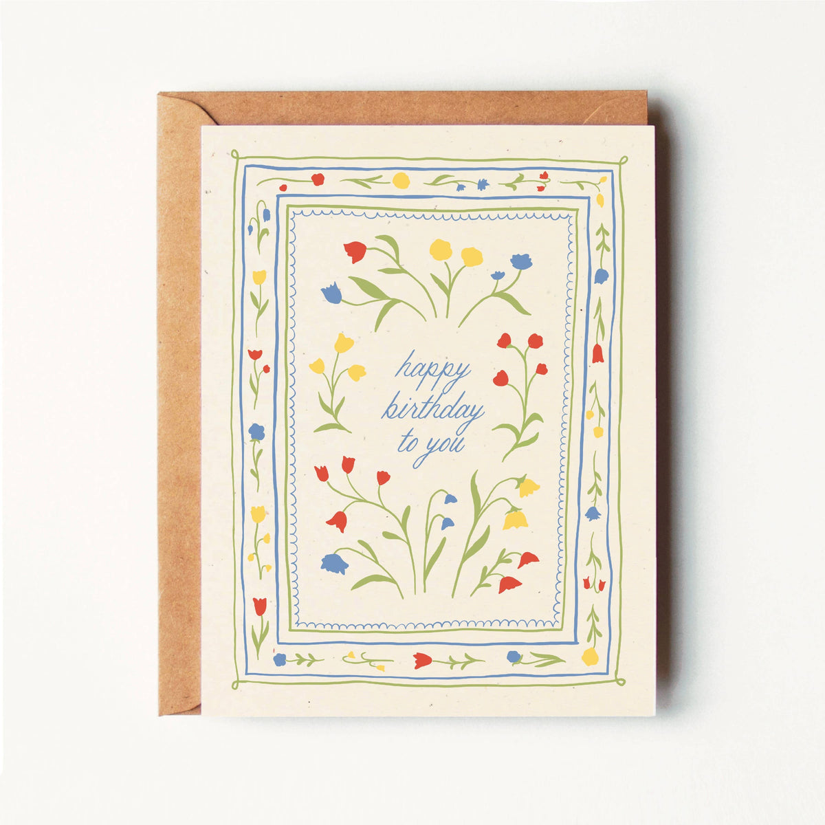 Happy Birthday To You Floral Border Card