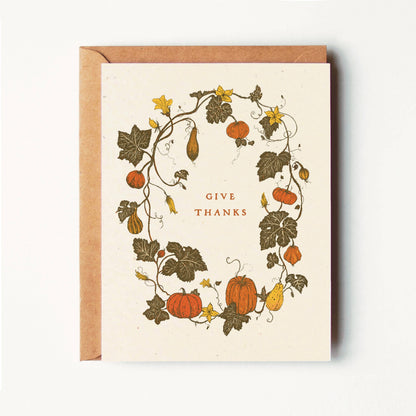 Give Thanks Pumpkin Vines Card