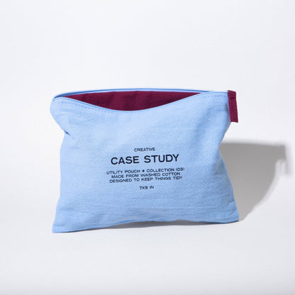 Washed Cotton Zipper Pouch: Robin&