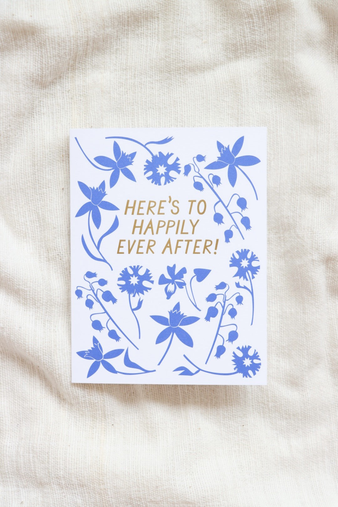Happily Ever After Blue Floral Card