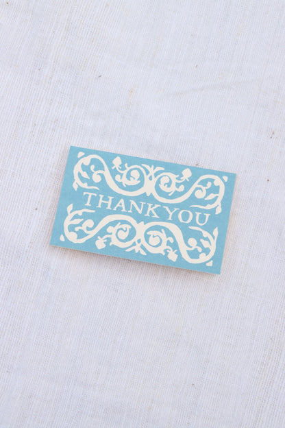 Arabesque Thank You Cards: Set of Six, Blue