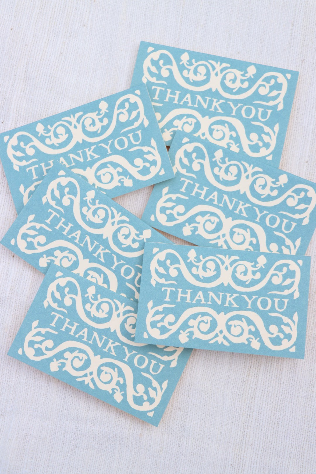 Arabesque Thank You Cards: Set of Six, Blue