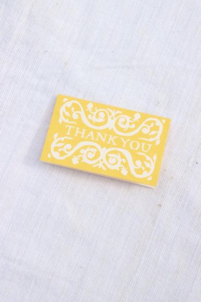 Arabesque Thank You Cards: Set of Six, Mustard Yellow