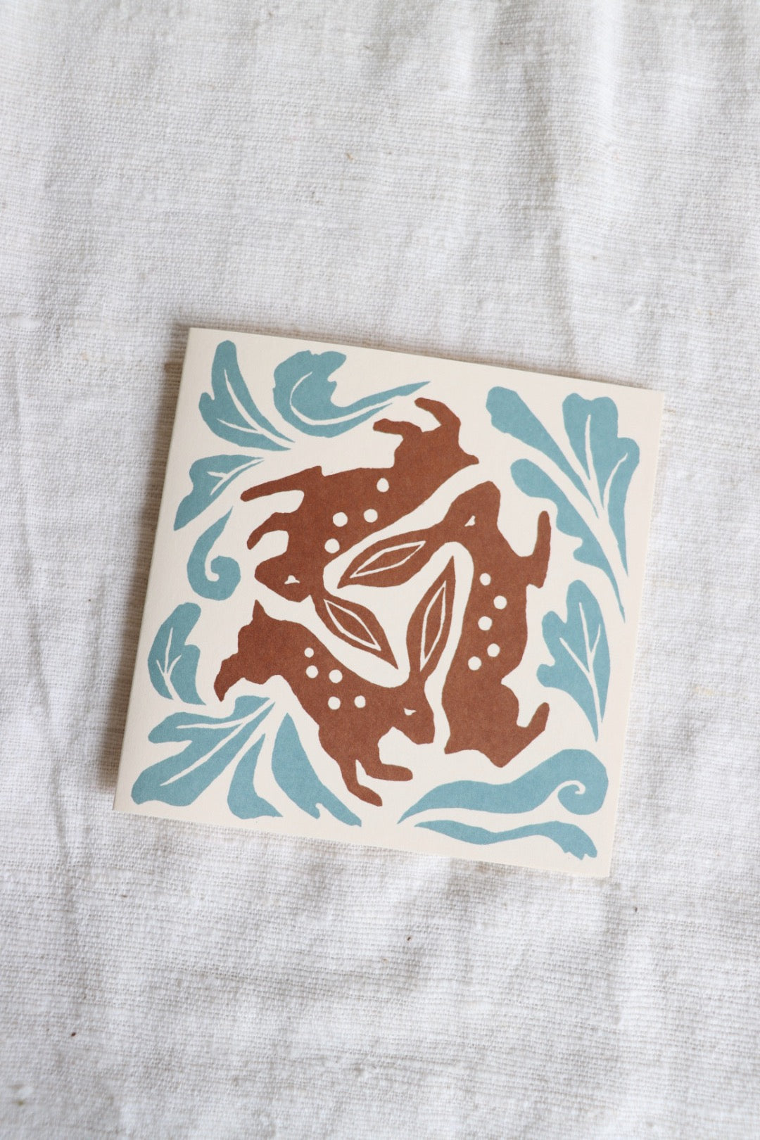 Three Hares Square Card