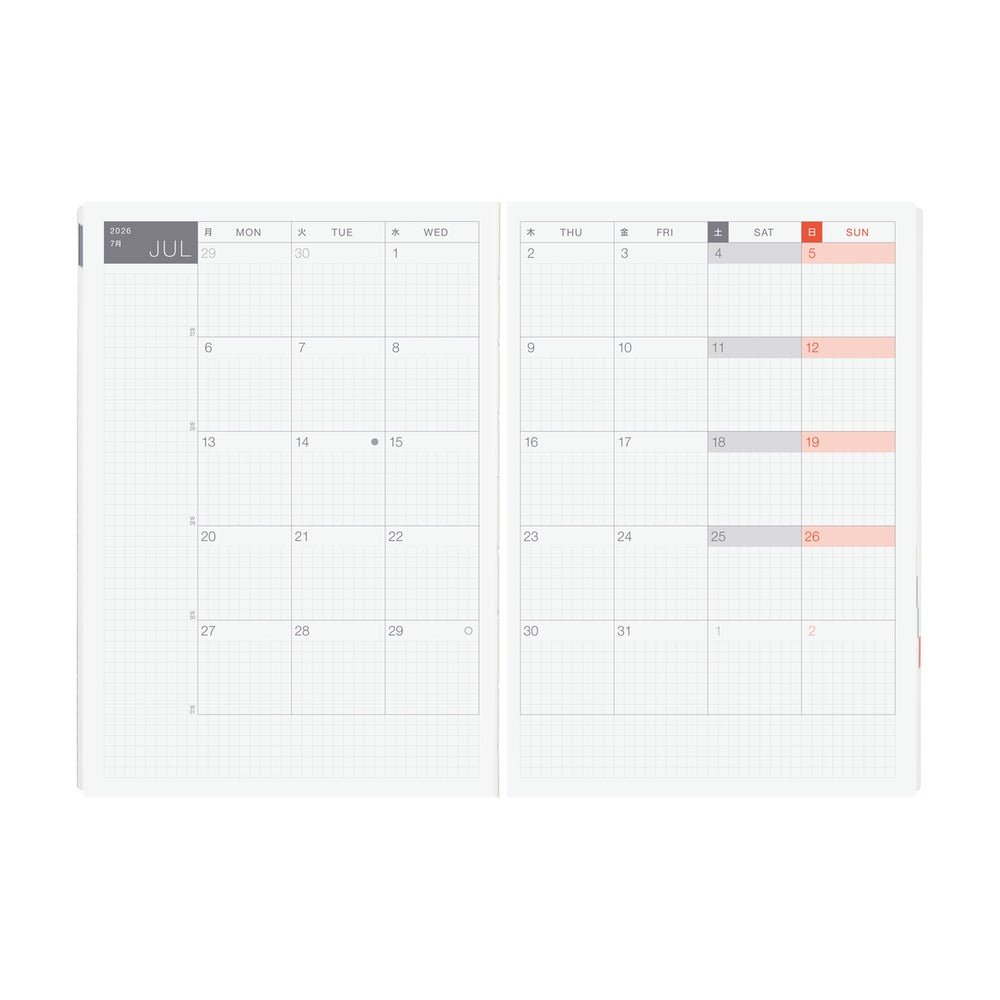 2026 Hobonichi Techo Hon A5, Black Gingham