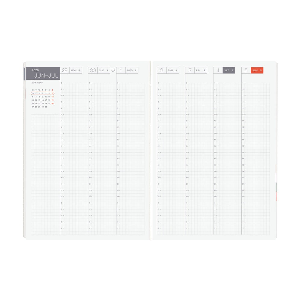2026 Hobonichi Techo Hon A5, Black Gingham