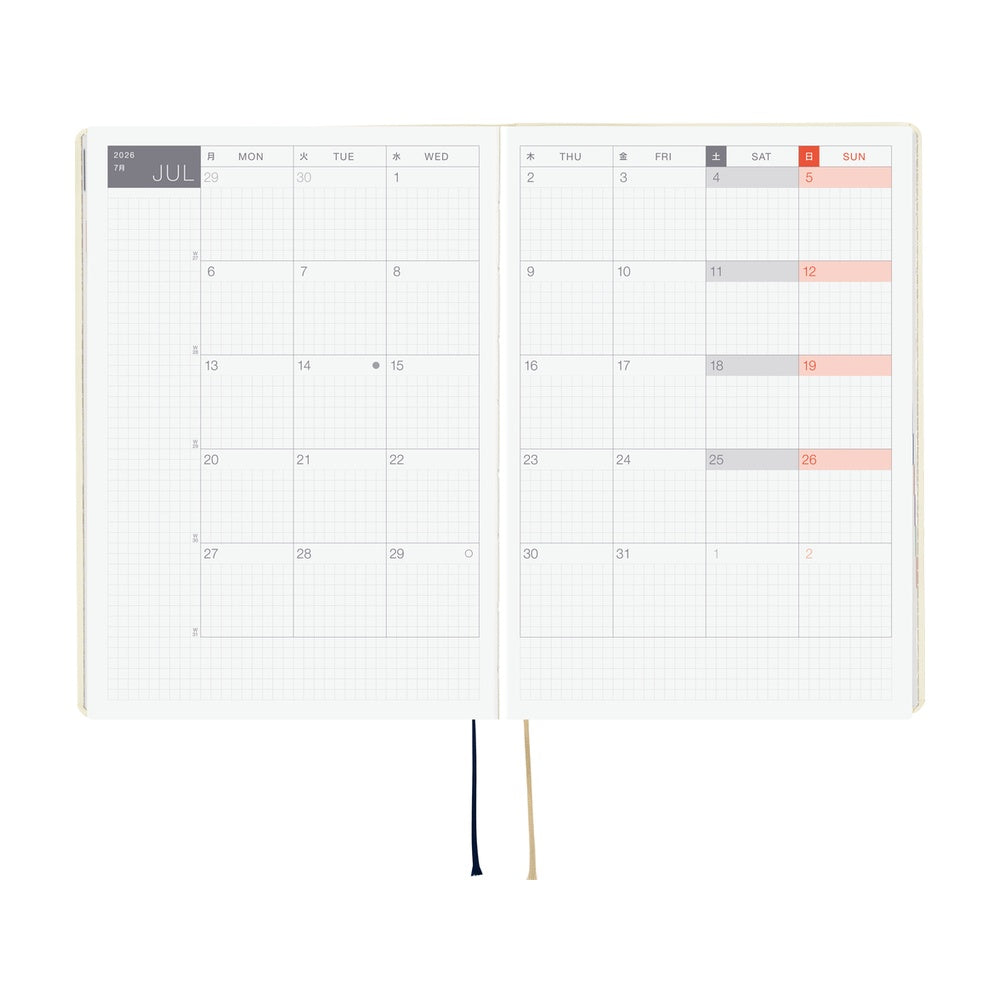 2026 Hobonichi Techo Hon A5, Slash Ivory
