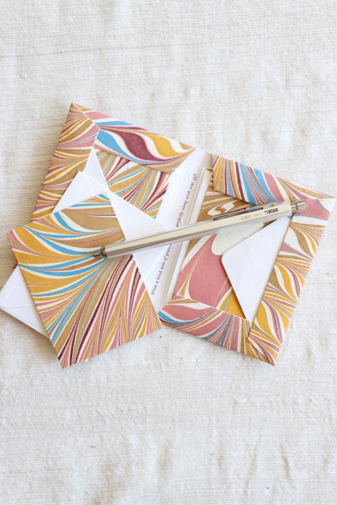 Hand Marbled Notecard Set