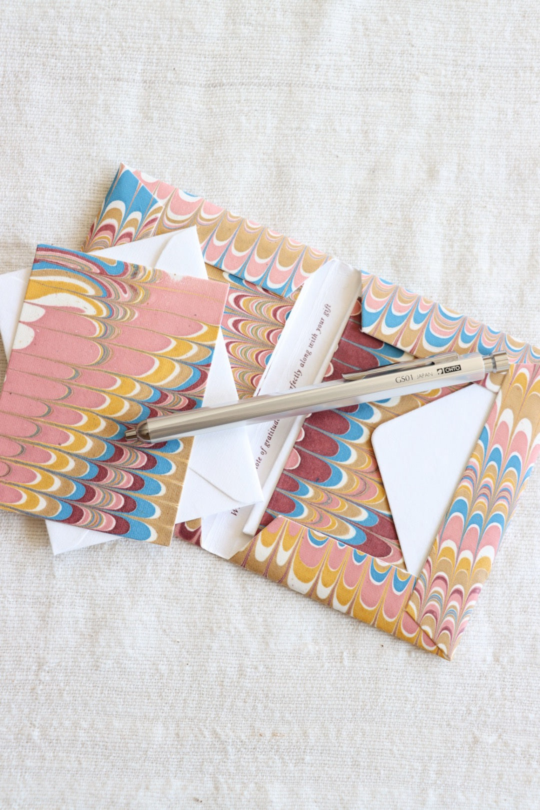 Hand Marbled Notecard Set