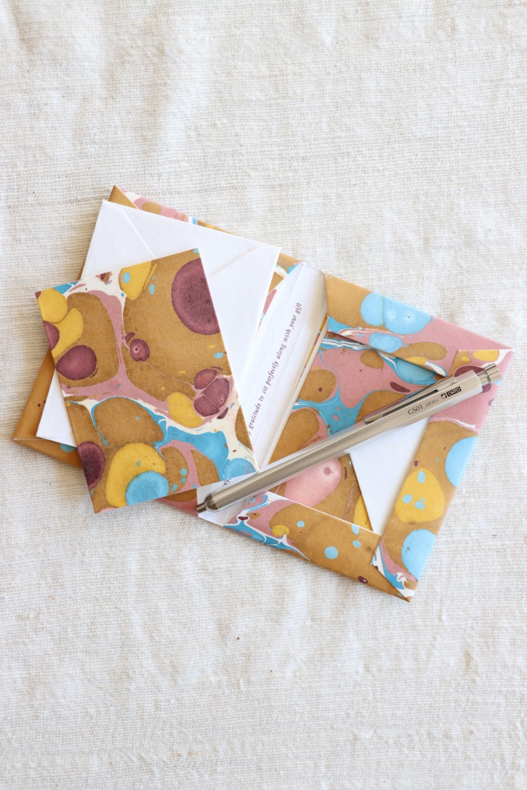 Hand Marbled Notecard Set