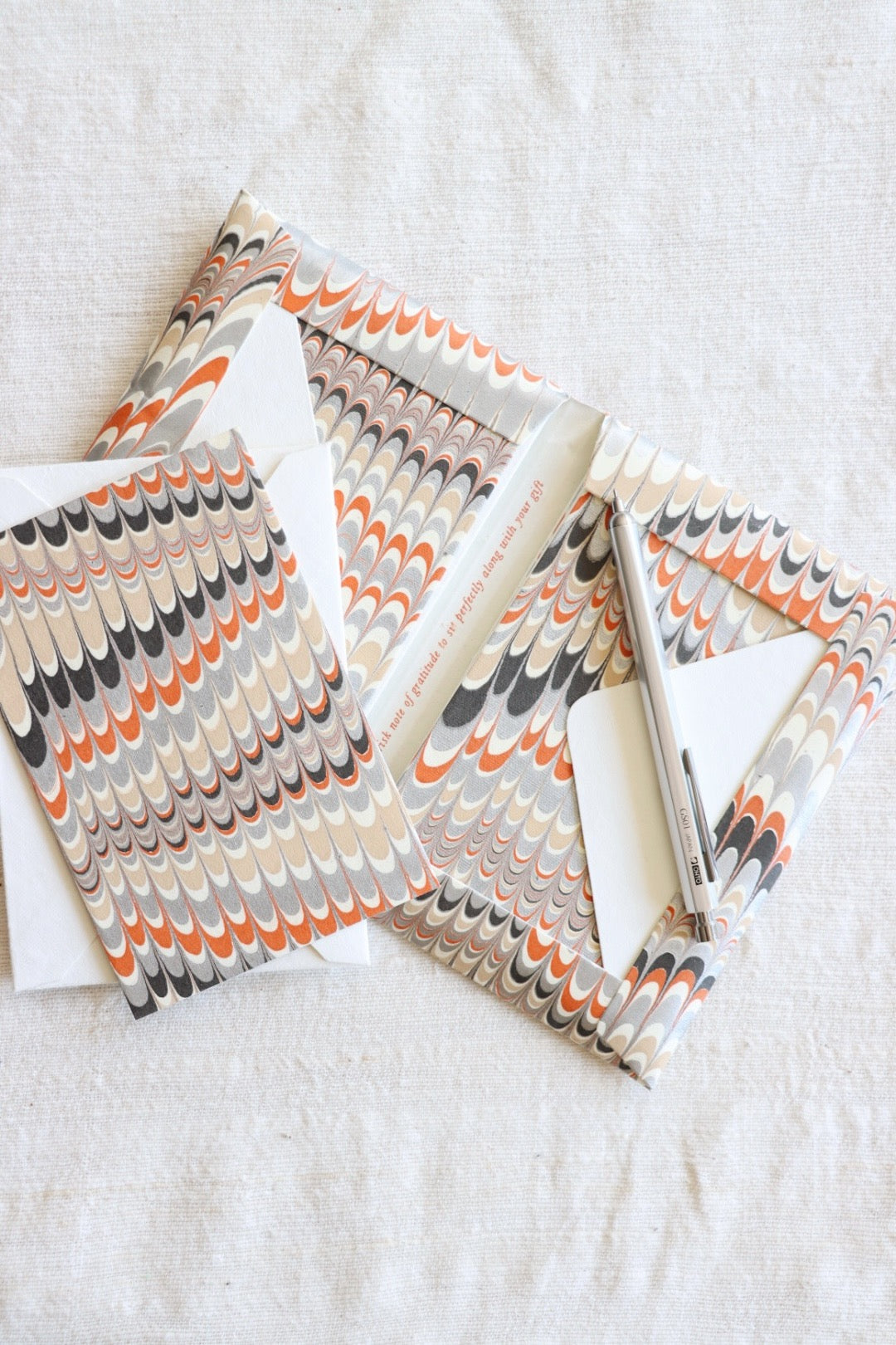 Greeting Card Set, Orange Silver Mountain