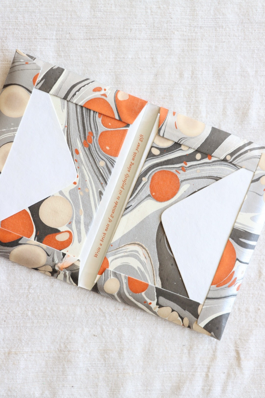 Greeting Card Set, Orange Silver Pebbles