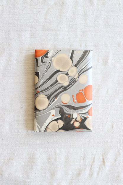 Greeting Card Set, Orange Silver Pebbles