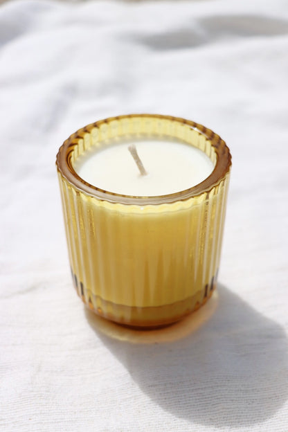 Hinoki Sesame Candle: Fluted Glass Elsewhere