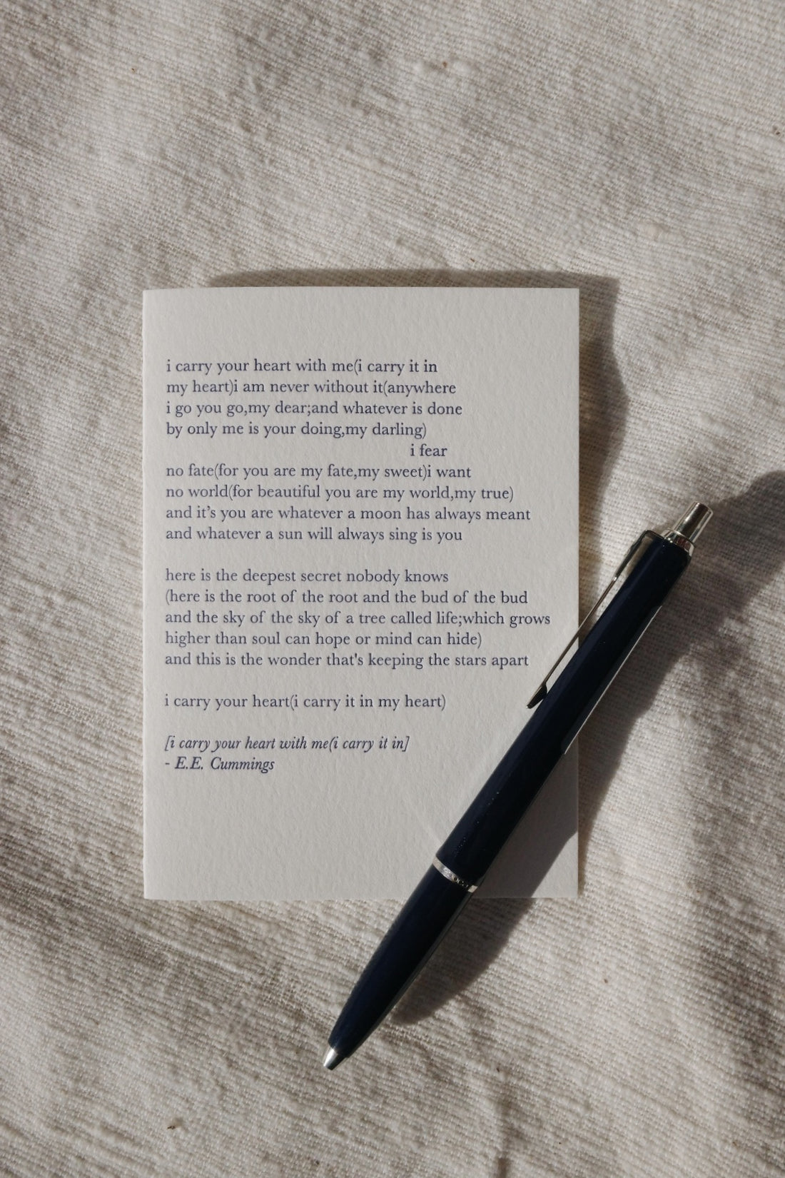 I Carry Your Heart Card