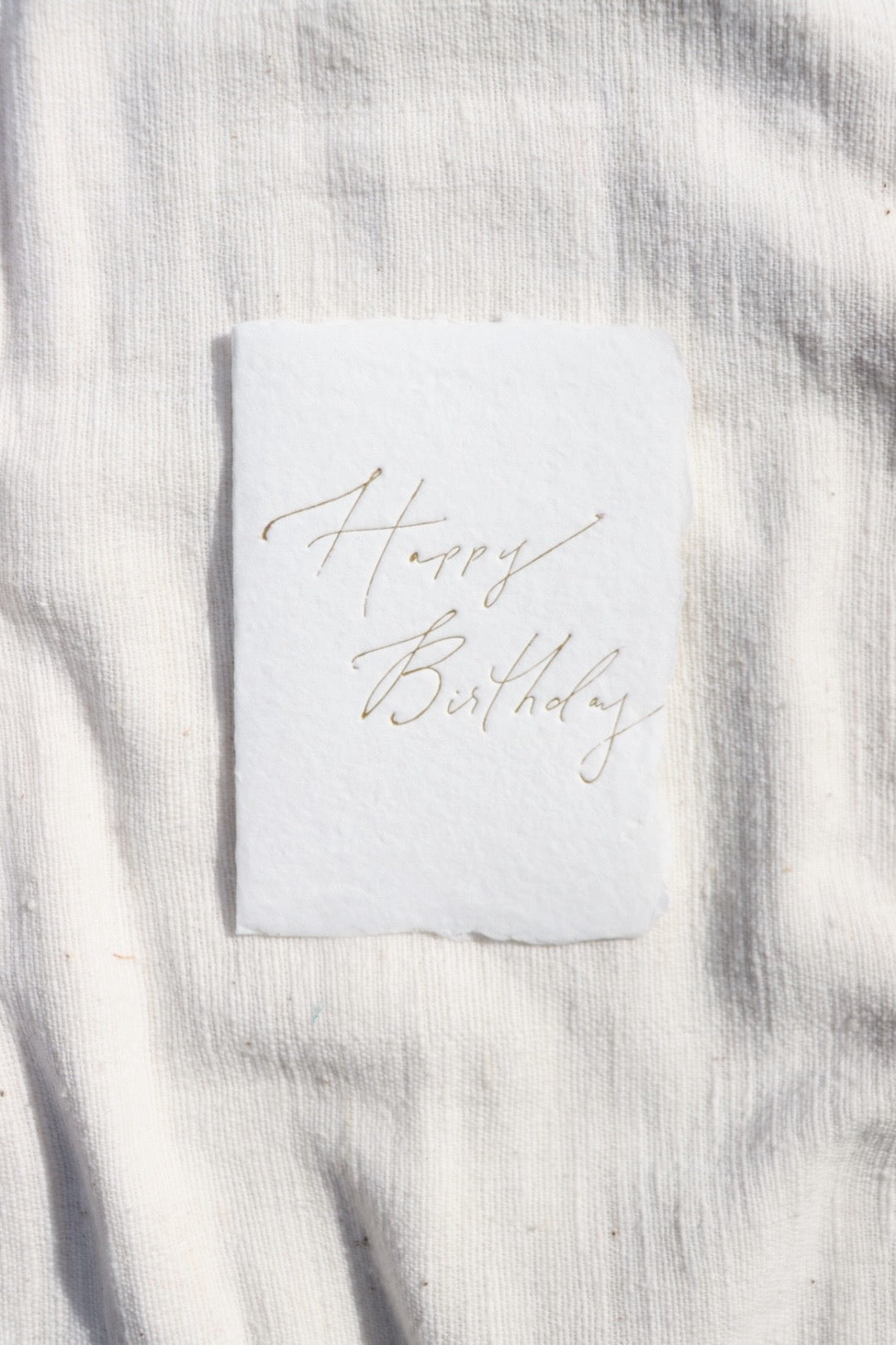 Gold Writing Happy Birthday Card