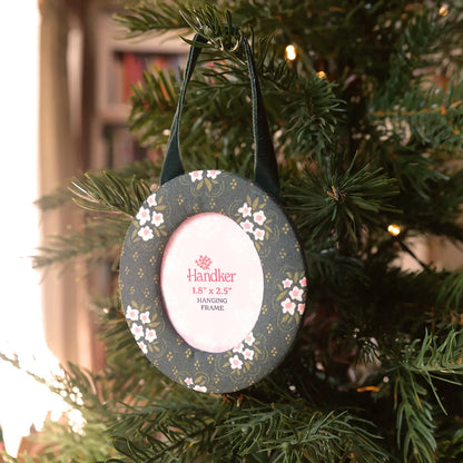 Fabric Frame Ornament, Green Pearl